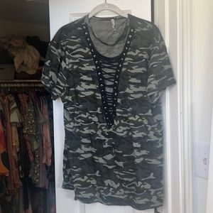 Emma and Sam Deep V Neck Tee
